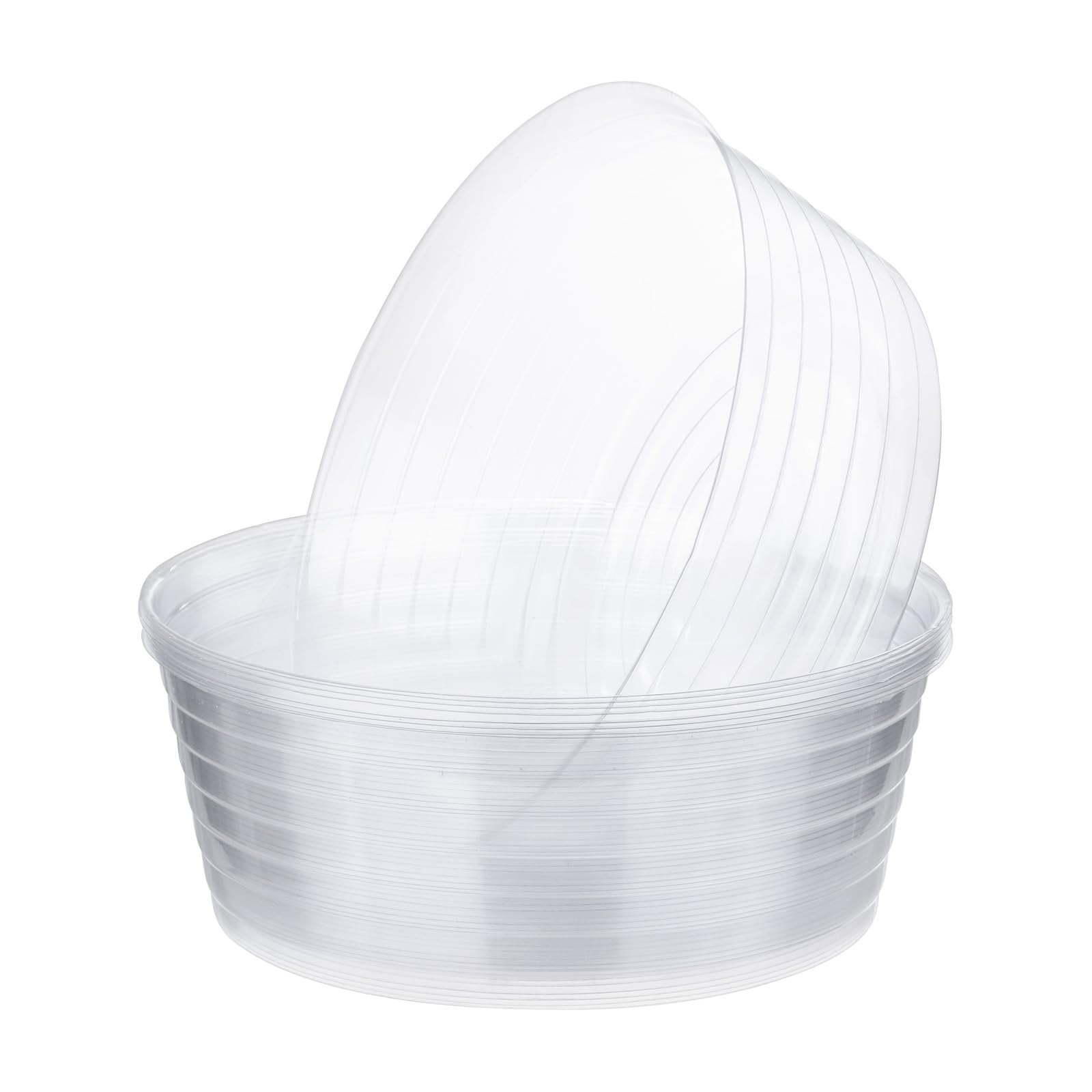 M METERXITY 10-Pack Plastic Plant Saucer, 10 Inch Clear Thin Plant Saucer Drip Tray for Indoor/Outdoor, Planter Liners Nursery Pots