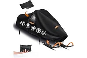 CONFUTURY Snowmobile Cover Waterproof Outdoor,Heavy Duty 420D Oxford Fabric Polaris Snow Mobile Cover,Universal Large Trailerable Snowmobile Storage Cover for Skidoo,Arctic Cat,Pro RMK,Yamaha,Lynx,Camso,CFMOTO