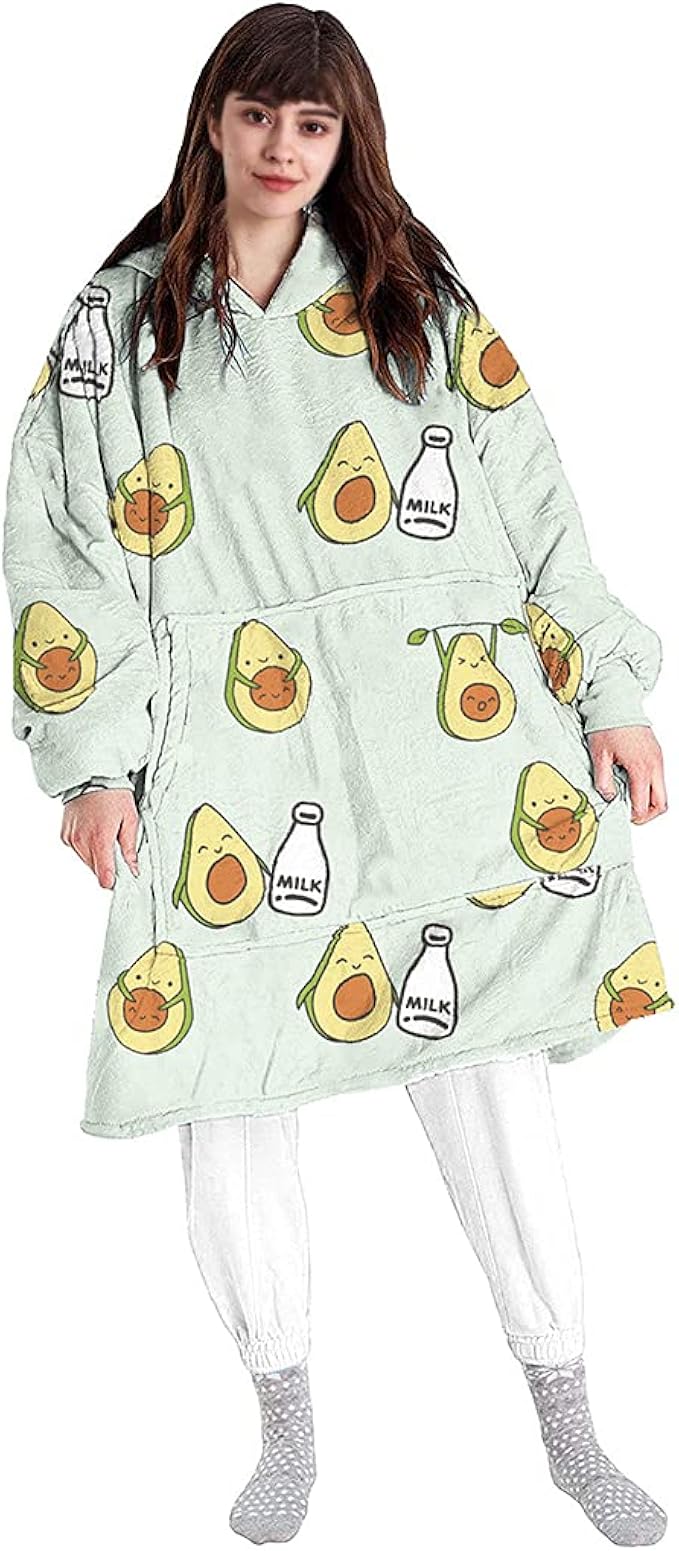Oversized Blanket Hoodie Fluffy Fleece Hoodie Blanket for Women Men