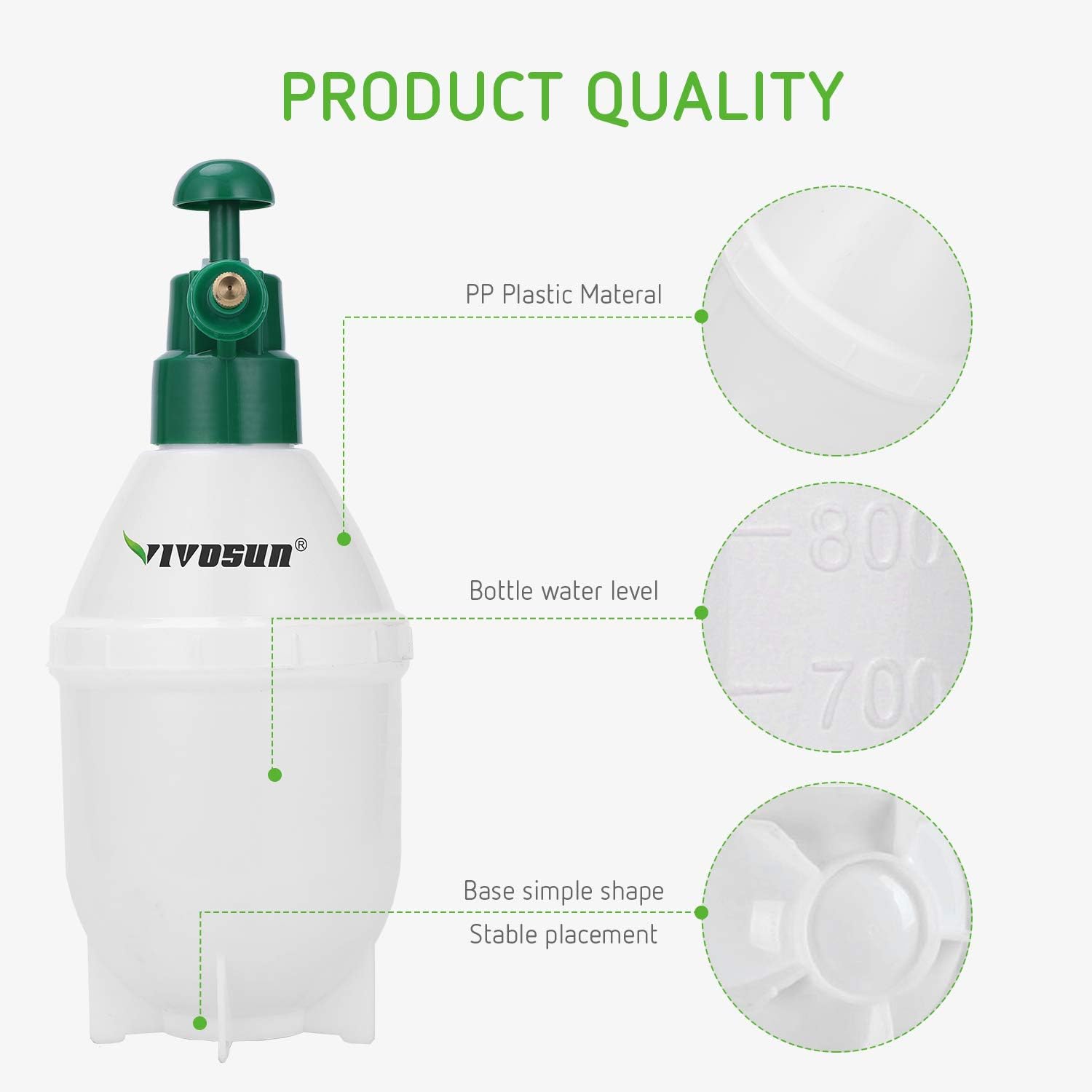 VIVOSUN 0.2Gallon Hand held Garden Sprayer Pump Pressure Water Sprayers, 27 oz Hand Sprayer for Lawn, Garden (0.8L Green) : Garden & Outdoor