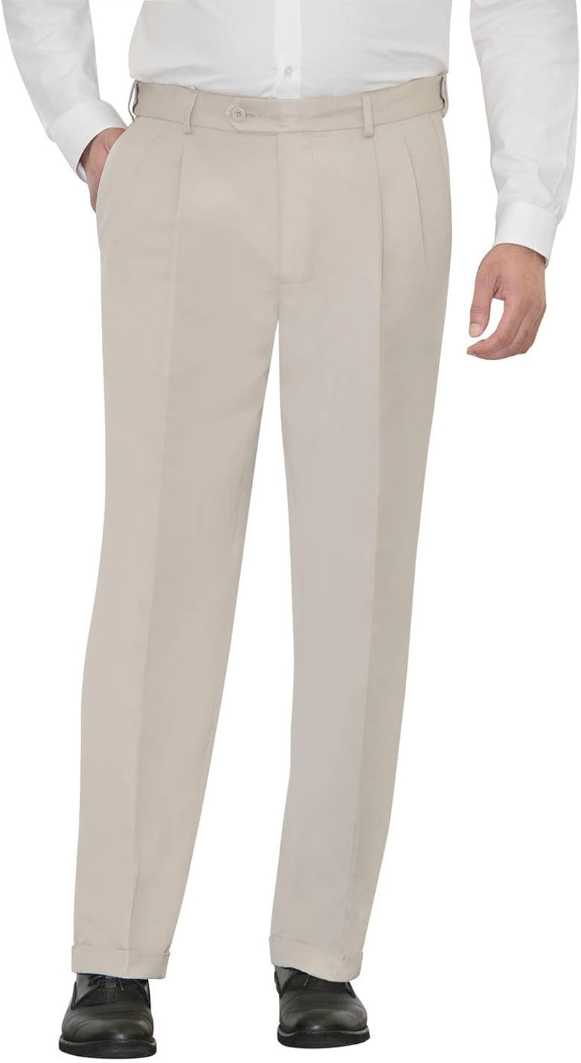 Men's WrinkleResistant Pleat Front Dress Pants (Regular & Big