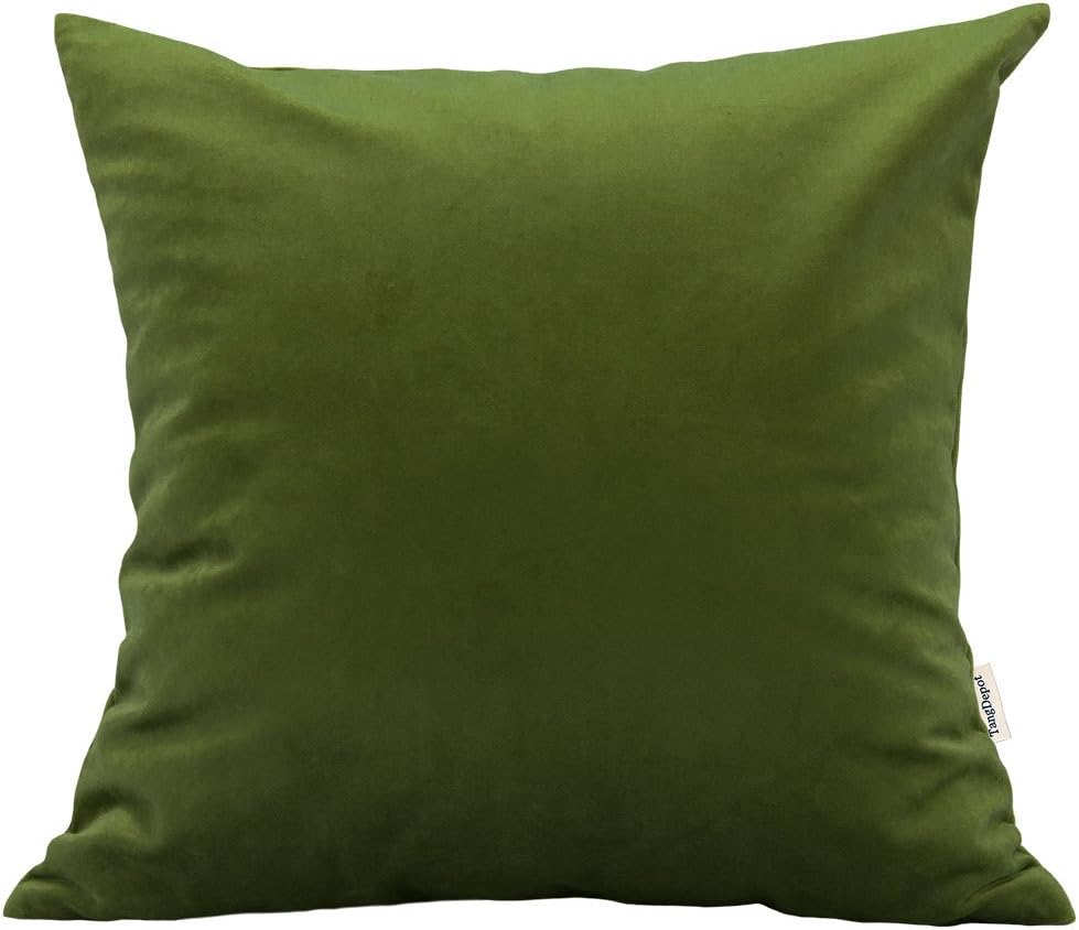 TangDepot Solid Velvet Throw Pillow Cover/Euro Sham/Cushion