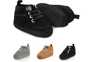 CENCIRILY Baby Boys Girls High Top Sneakers Soft Soles Anti Skid Infant Ankle Shoes Toddler Prewalker First Walking Crib Shoes