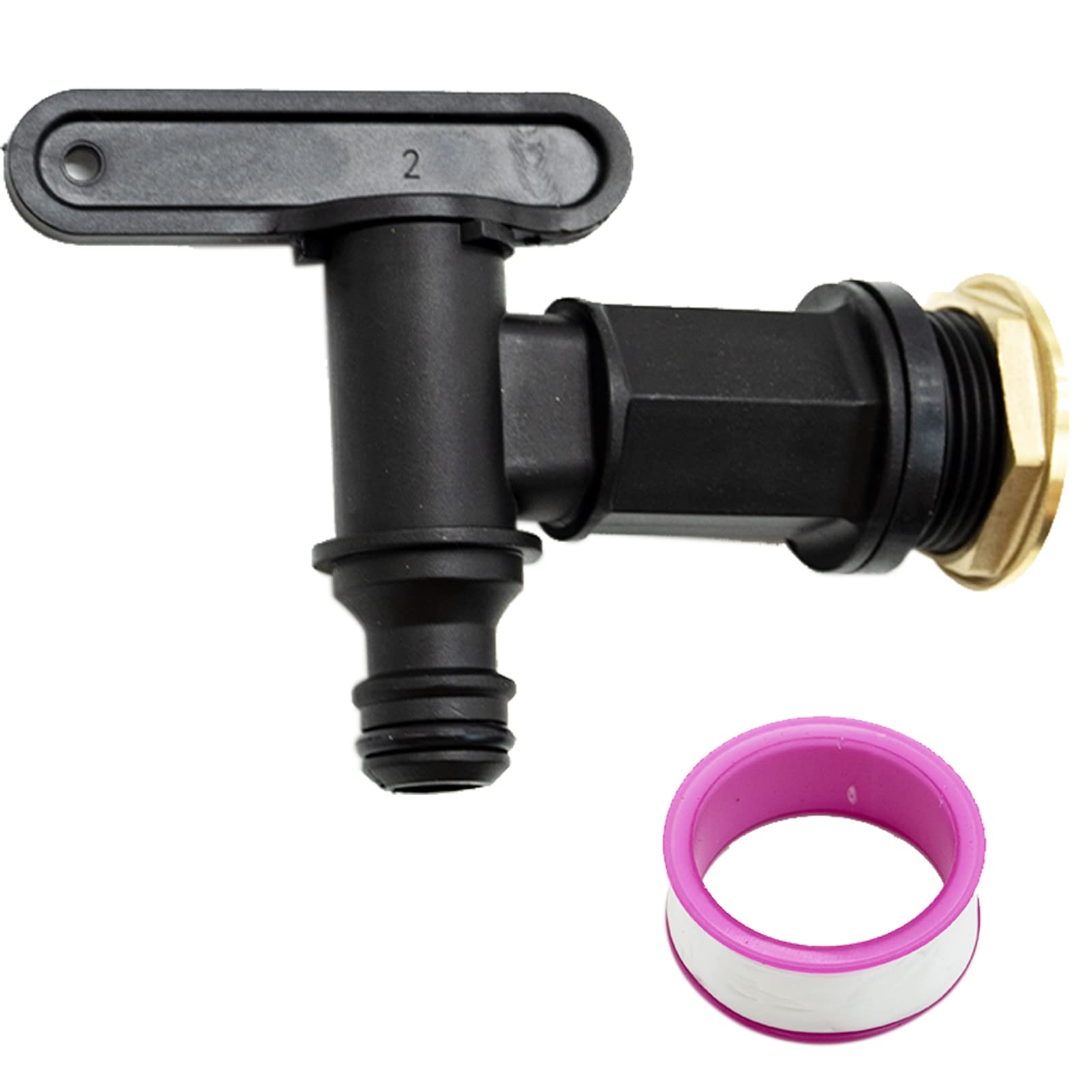 Water Butt Tap Hosepipe Rain Barrel/ ¾ BSP Thread Replacement Tap Plastic Snap-Fit Connector Beer Home Brew,with 1 roll Flex Seal Tape