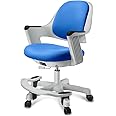 SitRite Kids Desk Chair Ergonomic Design with Footrest, Height Adjustable Seat, Comfy Study Cushion Computer Task Chair, Smooth Rolling Wheels for Student and Children, Ocean Blue