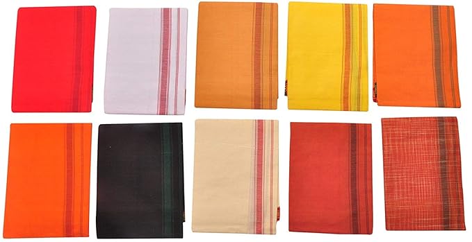 White Cotton Dhoti with Angavastram For Men | Indian Ethnic Wear for Festivals and Daily Use