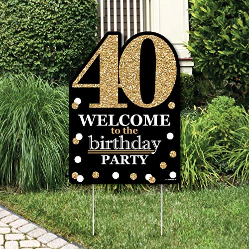 Big-Dot-of-Happiness-Adult-40th-Birthday-Gold-Party-Decorations-Birthday-Party-Welcome-Yard-Sign
