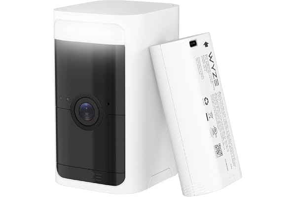 WYZE Battery Cam Pro, Wireless, No Hub, 2K HDR IP65 Outdoor/Indoor Smart Security Camera, Color Night Vision, Integrated Spotlight & Siren, Rechargeable Battery, 2-Way Audio, White, 1-Pack (Renewed)