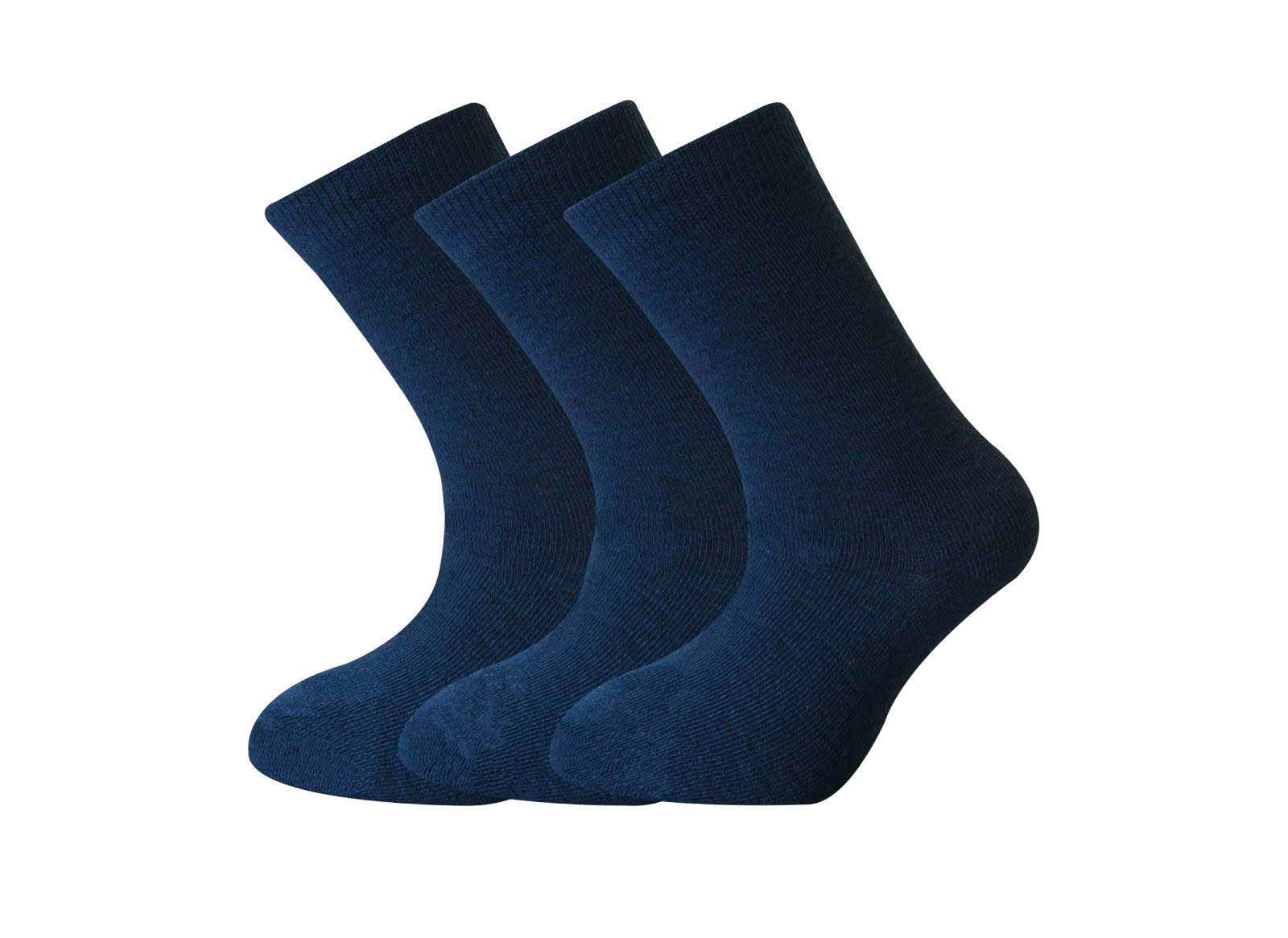 Forever Young 12 Pairs Boys Girls Short Ankle Cotton Rich Plain School Socks Navy Size 2-3 Years