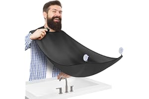 HUPBIPY Beard Bib, Beard Catcher, Men's Non-Stick Material Beard Apron, for Styling and Trimming, One Size Fits Everyone