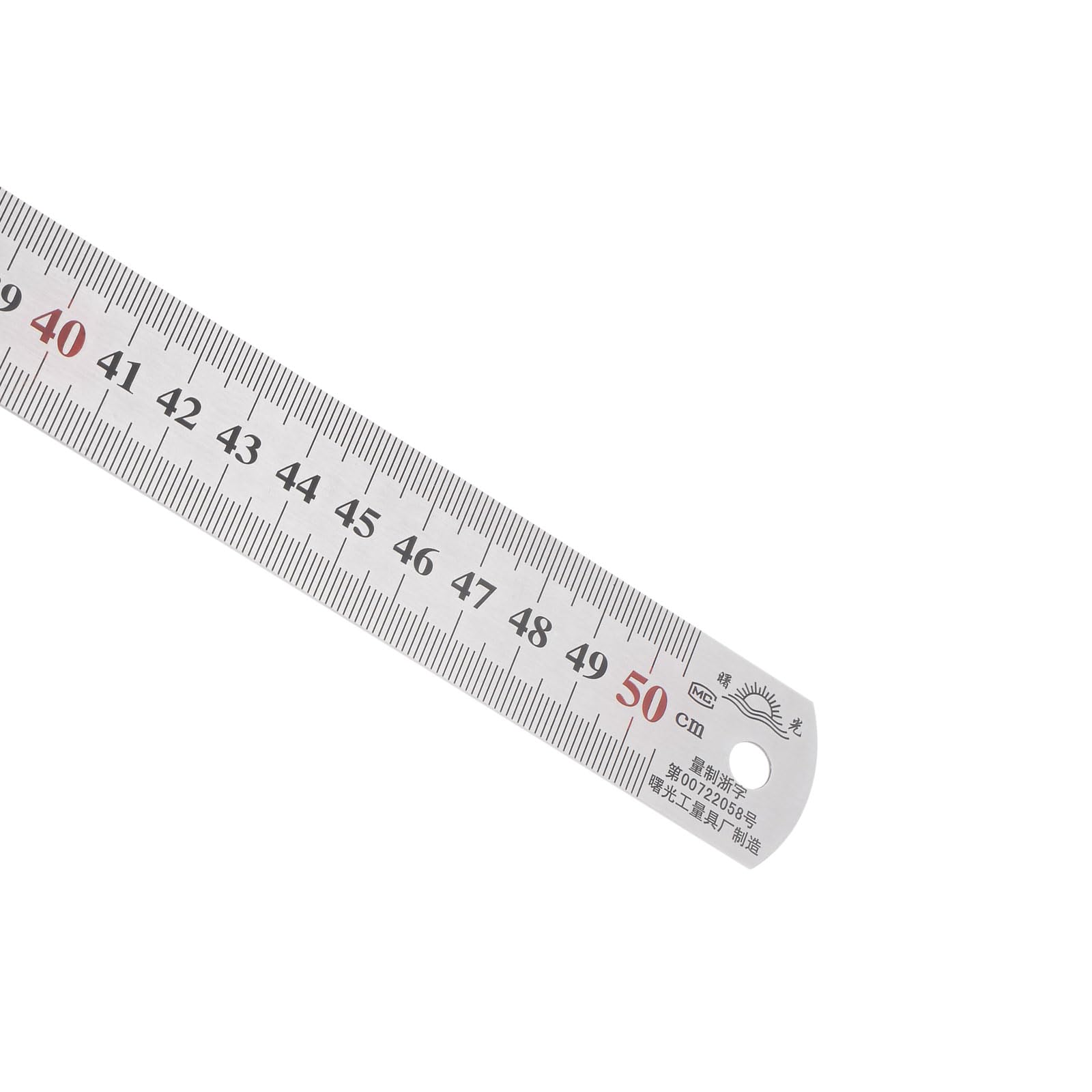 Kozelo Stainless Steel Ruler - [50cm/20 Inch x 1/28 Inch x 1-1/7 Inch] Double Reading Straight Edge Measuring Tools for Architectural Design Use | Silver Tone