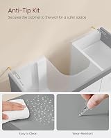 VASAGLE Under Sink Bathroom Cabinet 3 Drawers 2 Compartments Cloud White Dove view 5