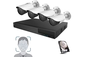 HDView Facial Recognition Camera System, 8 Channel Security NVR 8 PoE Ports with Night Vision Network Security Camera Kit, Facial Time Attendance System, Video Analytics, Commercial Grade