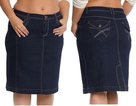 3x denim skirt