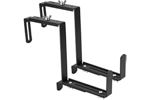 VIVIKEN Planter Box Brackets, Adjustable Window Box Brackets for Deck Railing, No Drill Flower Box Bracket for Outdoor Planters-2 Pack