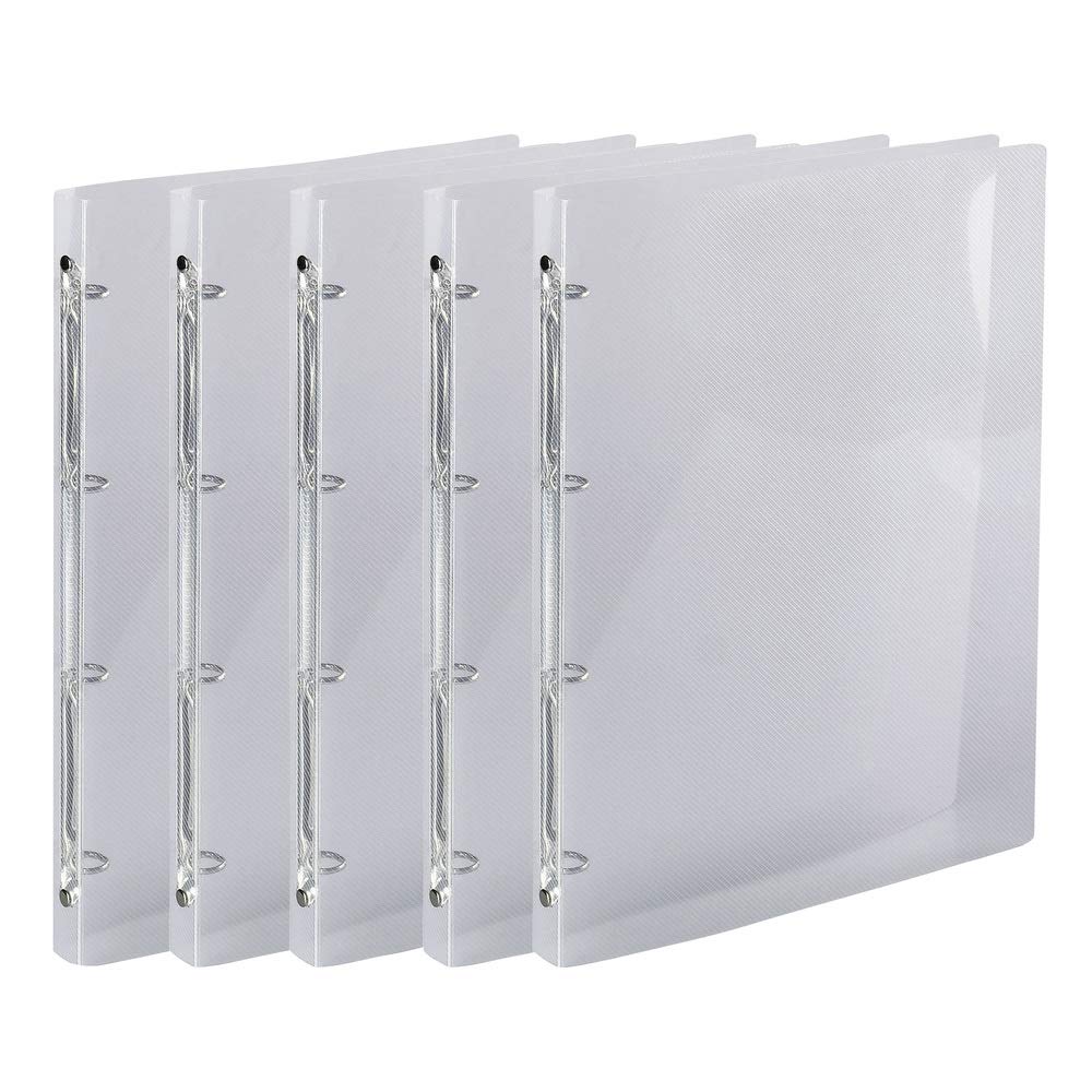 Exacompta - Ref. 511944E - Box of 5 flexible PP Crystal binders - 4 round rings, diameter 15mm - Spine 20mm - External dimensions: 32x25 cm - Format to file A4 - Colour: crystal