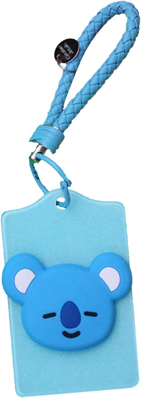 yejifs sweet KPOP BTS Bangtan Boys TATA KOYA CHIMMY COOKY SHOOKY RJ MANG VAN ID Card Badge Holder keychain with Wrist Strap keyring( KOYA)