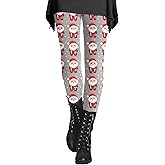 BRADEM Christmas Leggings for Women High Waisted Santa Claus Print Ankle Length Seasonal Printed Leggings Soft Brushed Pants