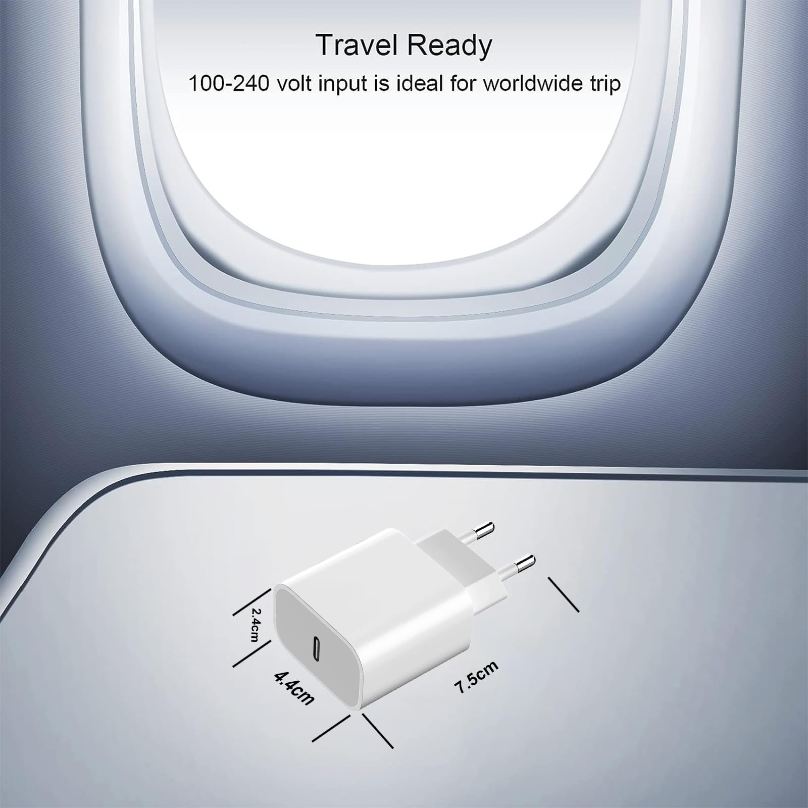 20W USB‑C Power Adapter für Apple, USBC Netzteil Stecker Schnellladegerät Ladestecker Ladegerät für iPhone 17 16 15 14 13 12 11/16 17 Pro/15 16 Pro Max/16 15 Plus /13 12 Pro Max/Mini, iPad, AirPods 6