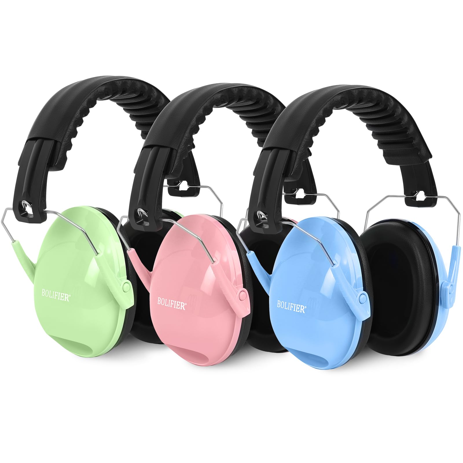 BOLIFIER Kids Ear Defenders for Children,3 Pack Safety Earmuffs Ear Protectors Noise Reduction Headphone Ear Protection Earmuffs for Boys, Girls, Toddlers & Child - 27dB SNR (3 Pack)