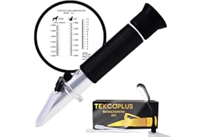 TEKCOPLUS 3-in-1 Animal Clinical Refractometer, Veterinary Refractometer, Scale Clinical Refractometer for Cat and Dog Urine Specific Gravity and Serum Protein Health Index with ATC