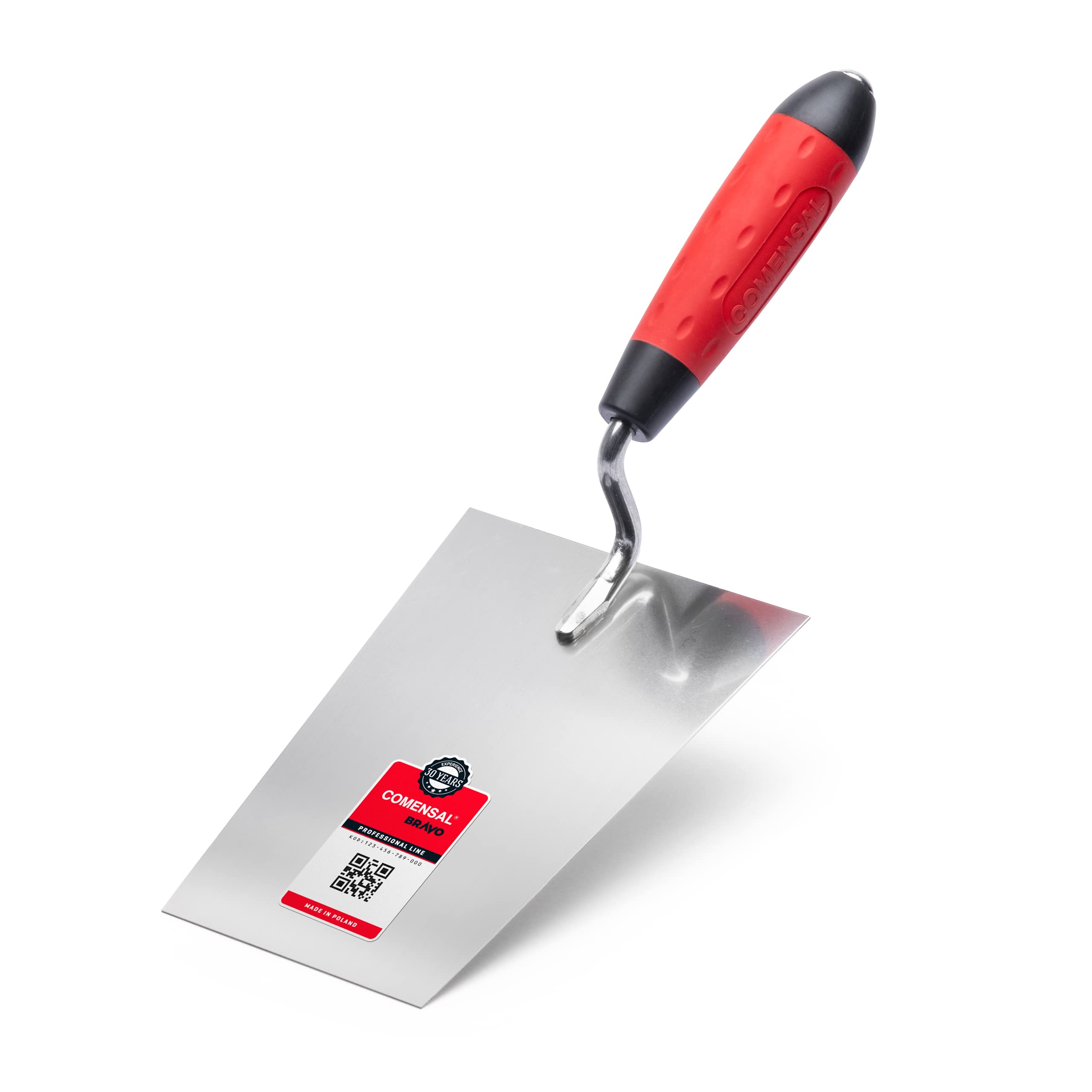 COMENSAL Bucket Trowel 7" - Bricklaying Trowel - Plastering Trowel - Plastering Tool - Stainless Steel - Ergonomic Handle - Made in EU - 180mm