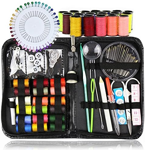 Hand Sewing Kit 121 PCS Sewing Box Travel Sewing Supply Craft Gifts for Beginners, Professionals, Tailor, DIY