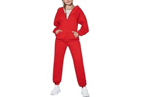 Arshiner Girls 2 Piece Outfits Jogger Sets Zip Up Hoodie Sweatshirts and Sweatpants with Pockets Tracksuits Sweatsuits