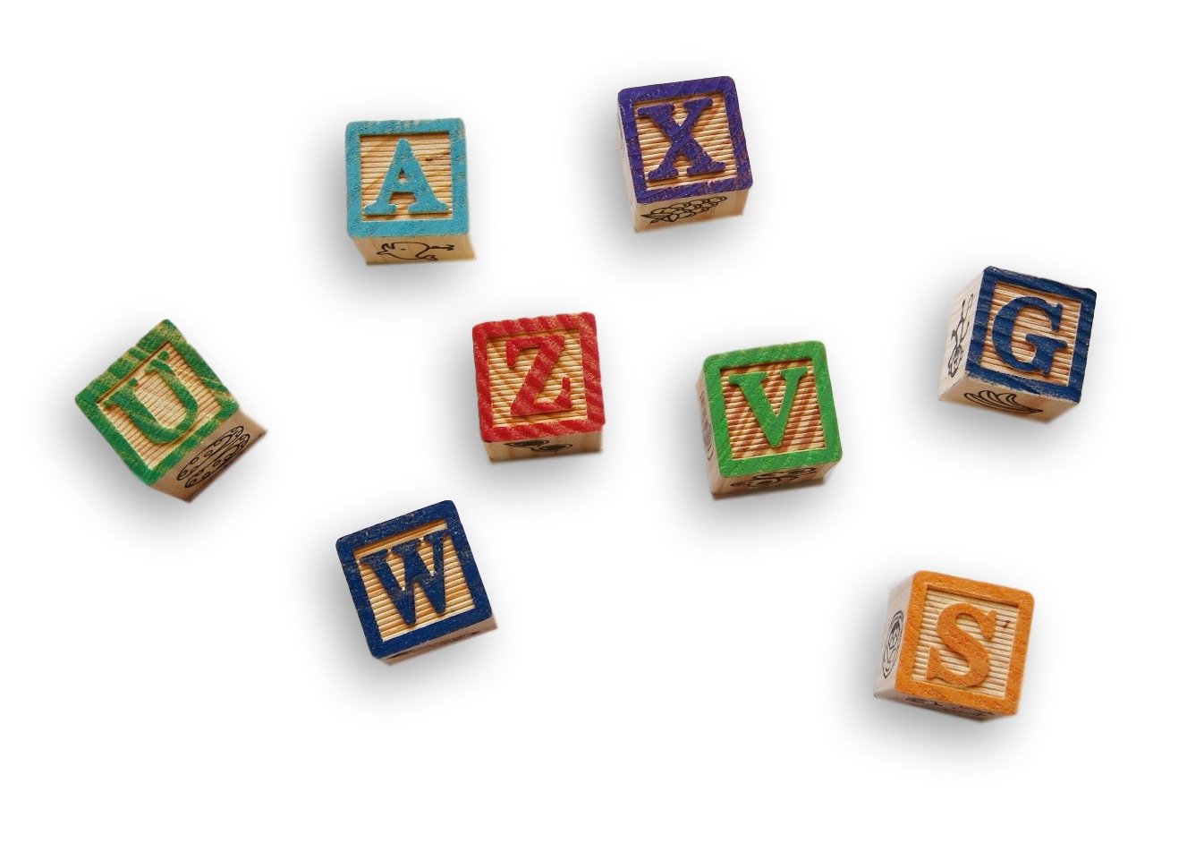 mini wooden alphabet blocks