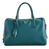 Prada What Goes Around Comes Around Women's Pre-Loved Green Saffiano Bowler Bag