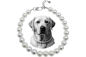 0.7 inch Pearl Dog Necklace Adjustable Strong Stainless Steel Wire Rope Durable Dog Necklace Cat Wedding Accessories