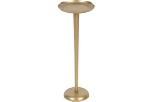Kate and Laurel Alessia Modern Decorative Metal Drink Table; 8 x 8 x 22; Gold; Stunning Cast Aluminum Pedestal Plant Stand wi