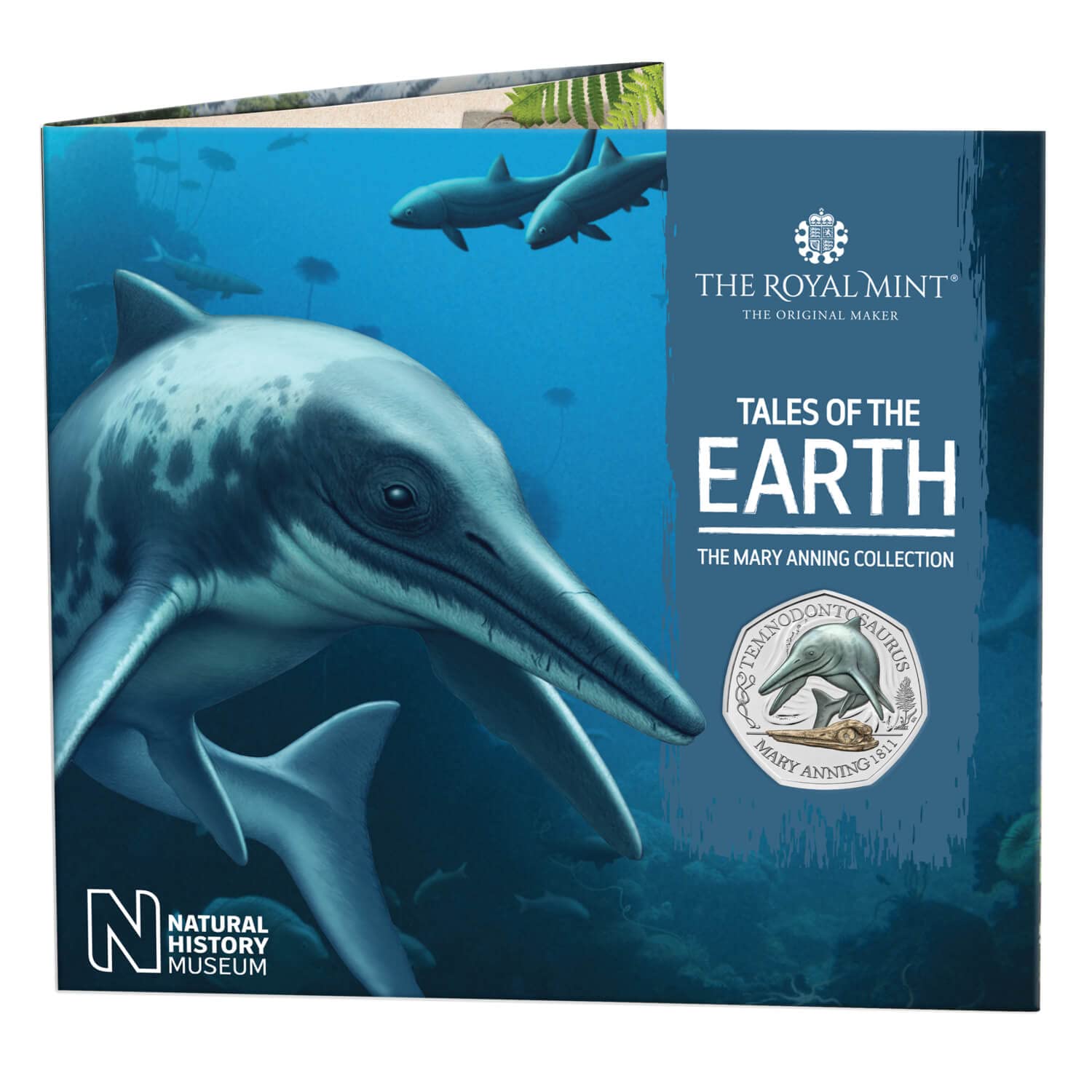 50p Coin Temnodontosaurus Brilliant Uncirculated Colour 50p Coin Year 2021