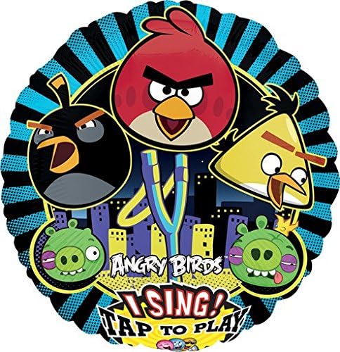 LoonBallon 28 Inch Sing-A-Tune Angry Birds Balloon, Sing-A-Tune, 5 Pieces