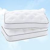 YOUR MOON Extra Soft Support Pillows Standard Size Set of 2, Fluffy Down Alternative Pillow for Sleeping, 100% Cotton Shell Bed Pillow, Luxury Medium Thick Pillows(White)