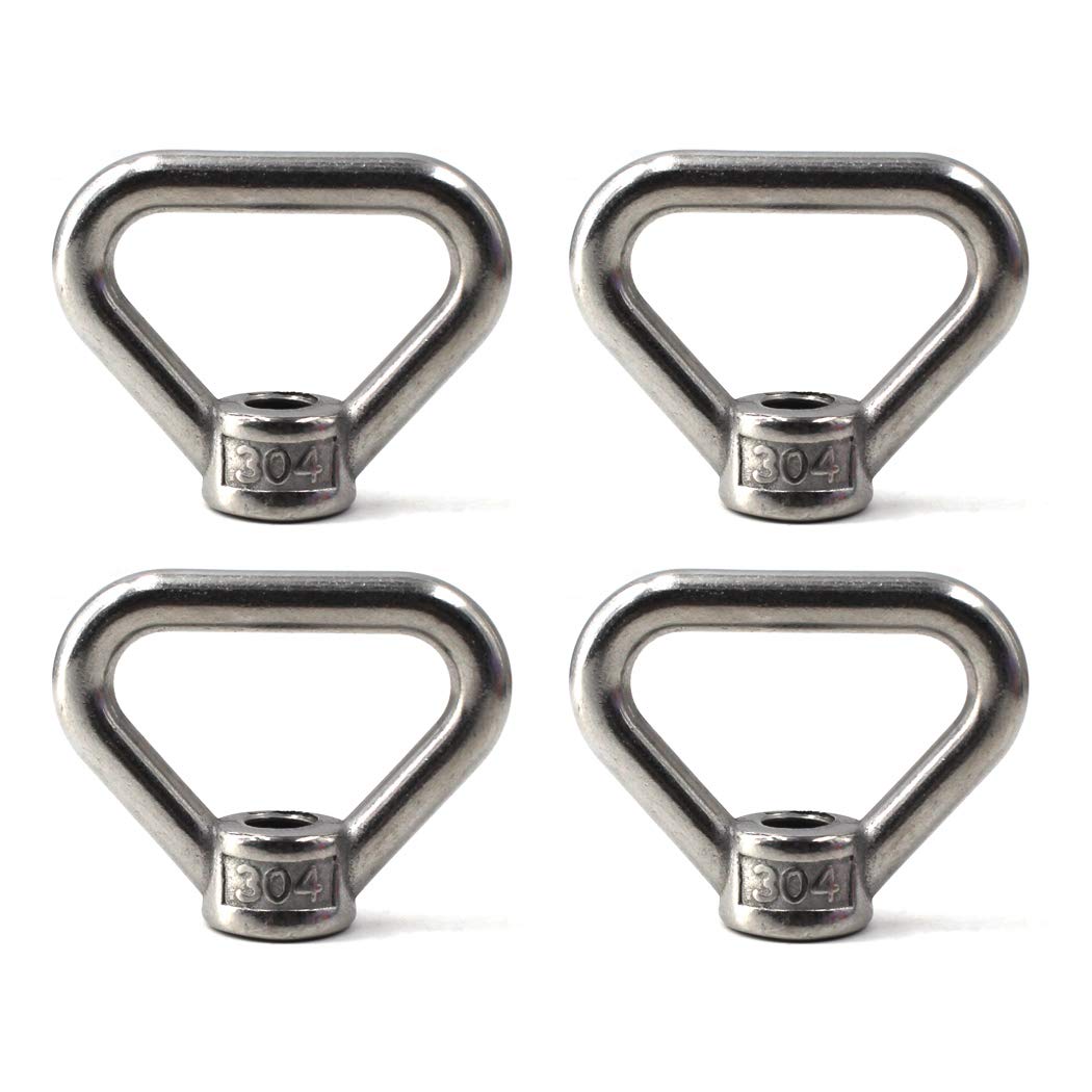 M12 Lifting Eye Nut Ring Triangle Shape Thread Eye Nut 304 Stainless Steel Nut Pack of 4