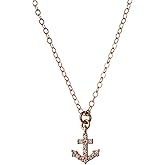 Designed By Stacey Handmade Dainty Cubic Zirconia Anchor Pendant Jewelry, Rose Gold Filled Necklace, Gifts for Women, Birthday, Anniversary, Wedding, Prom, Homecoming, 16 to 18" Adjustable Chain