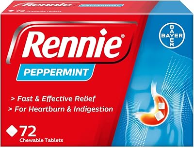 Rennie Antacids Peppermint 72 Count Pack of 1