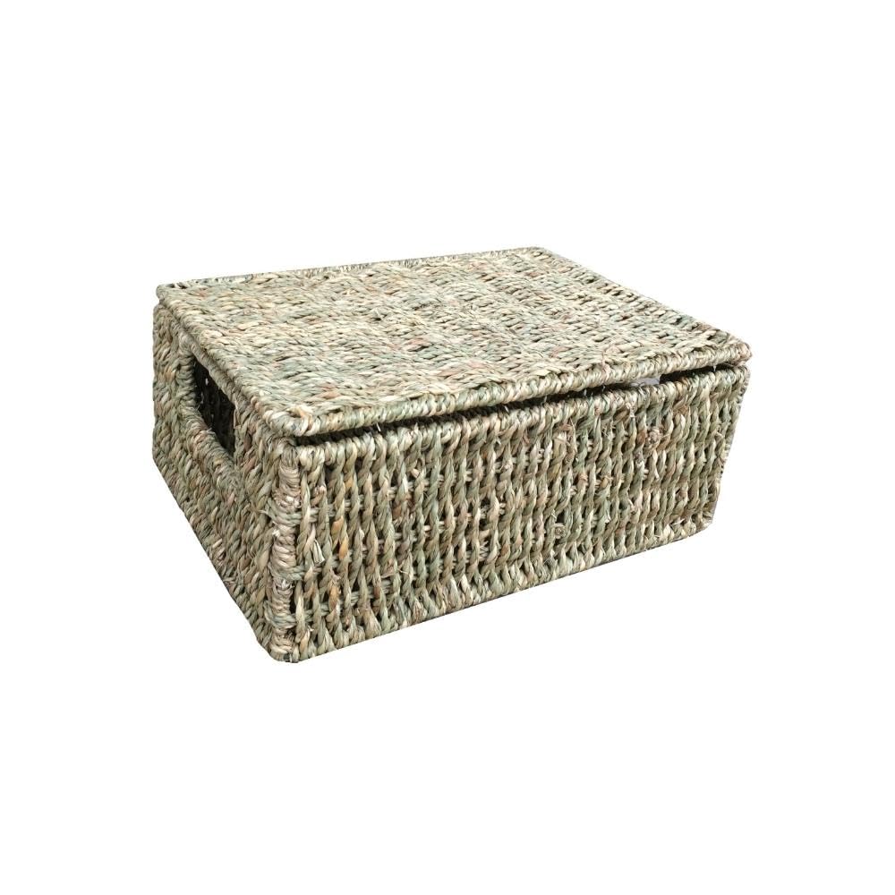 Red Hamper Small Seagrass Storage Basket