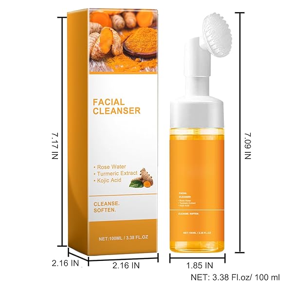 QRBXA TURMERIC FACIAL CLEANSER, TURMERIC FACIAL WASH, TURMERIC FOAMING CLEANSER, TURMERIC FOAMING DEEP CLEANSING FOR ALL SKIN