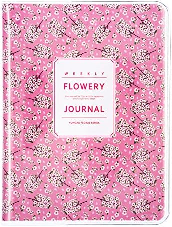 Pocket Planner Daily Weekly and Monthly Agenda Calendar Schedule Organizer and Journal Notebook, To Do List Book, Floral Pattern, Non Dated , 4.1" x 5.5"(Pink Flower 1)