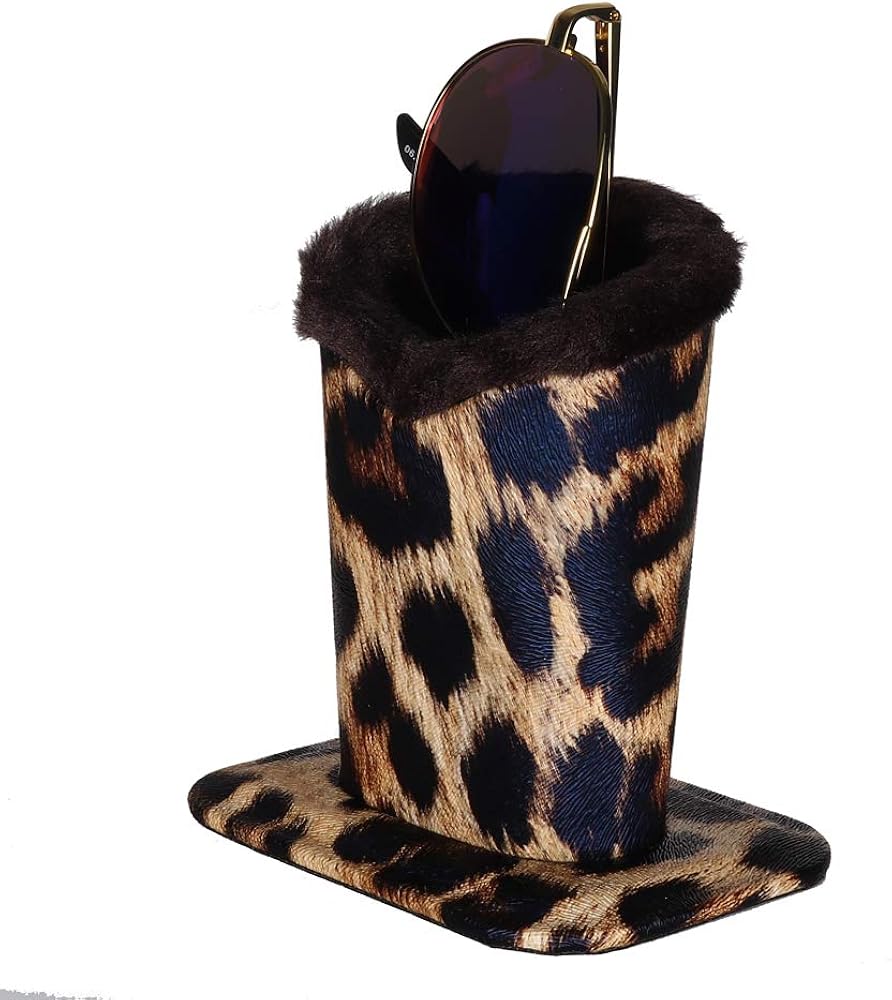 Molshine Soft Plush Lining Double Upright Eyeglasses Holder Spectacles Stand Glasses Case On Nightstand Desktop Accessories Eyeglass Cases