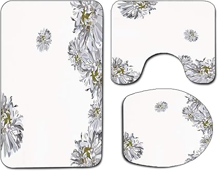 3Pcs Alfombra de baño antideslizante Asiento de inodoro Tapa de la tapa