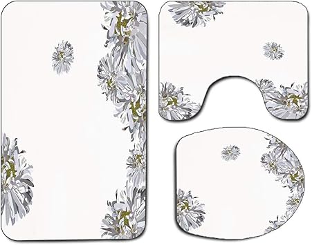 3Pcs Alfombra de baño antideslizante Asiento de inodoro Tapa de la tapa