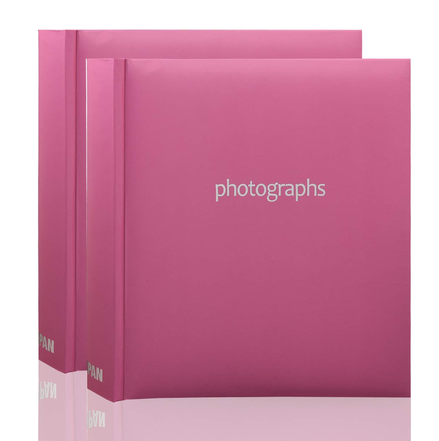 Arpan 2 x Photo Album 200 6 X 4'' / 15 x 10 cm Photos Slip in Picture Album CD/DVD Pocket Memo Writing Area - Gifting Album (Pastel Pink)