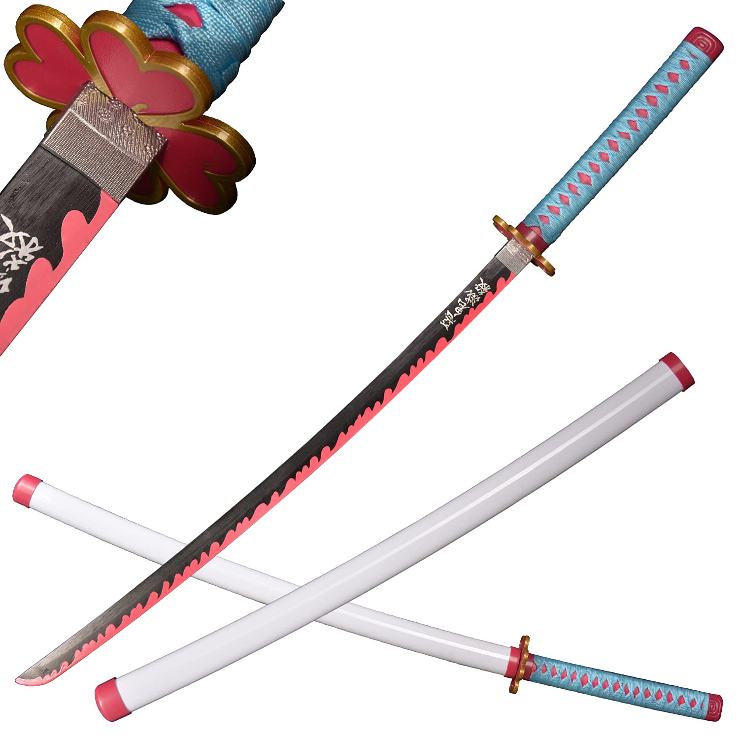 ACTASITEMS Japanese Anime Cosplay Prop Katana Wooden Sword - 104cm, Katana -Kanroji Mitsuri
