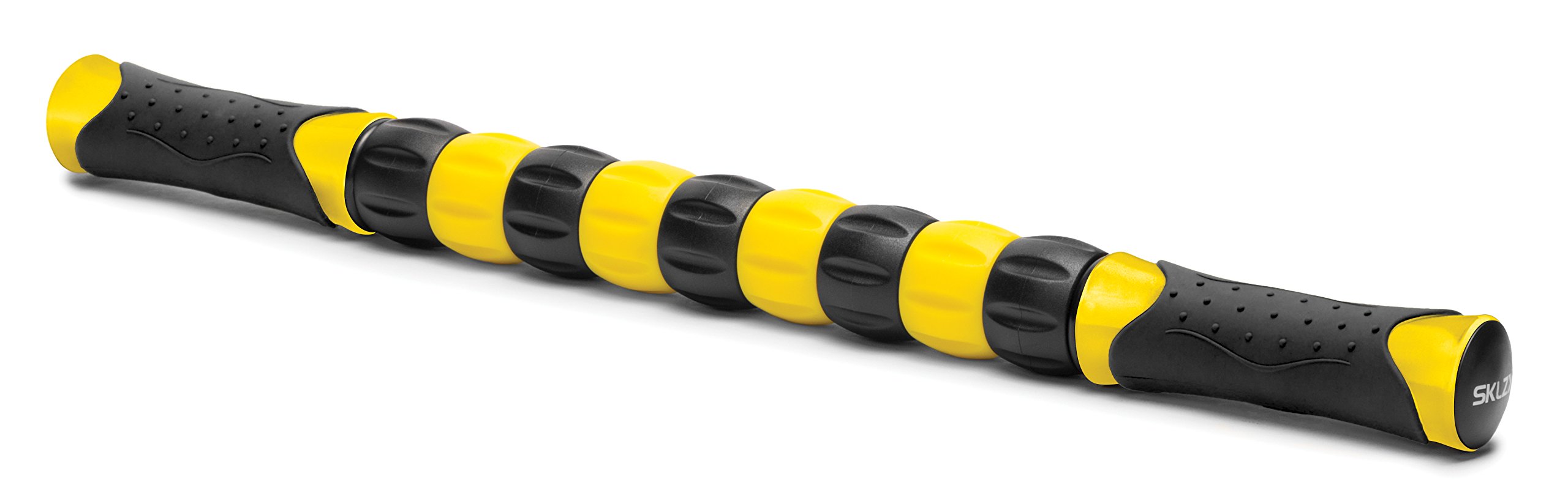 SKLZ Muscle Roller Massage Stick, Muscle Recovery, Pre & Post Workout Equipment, Black/Yellow, 18"/46cm