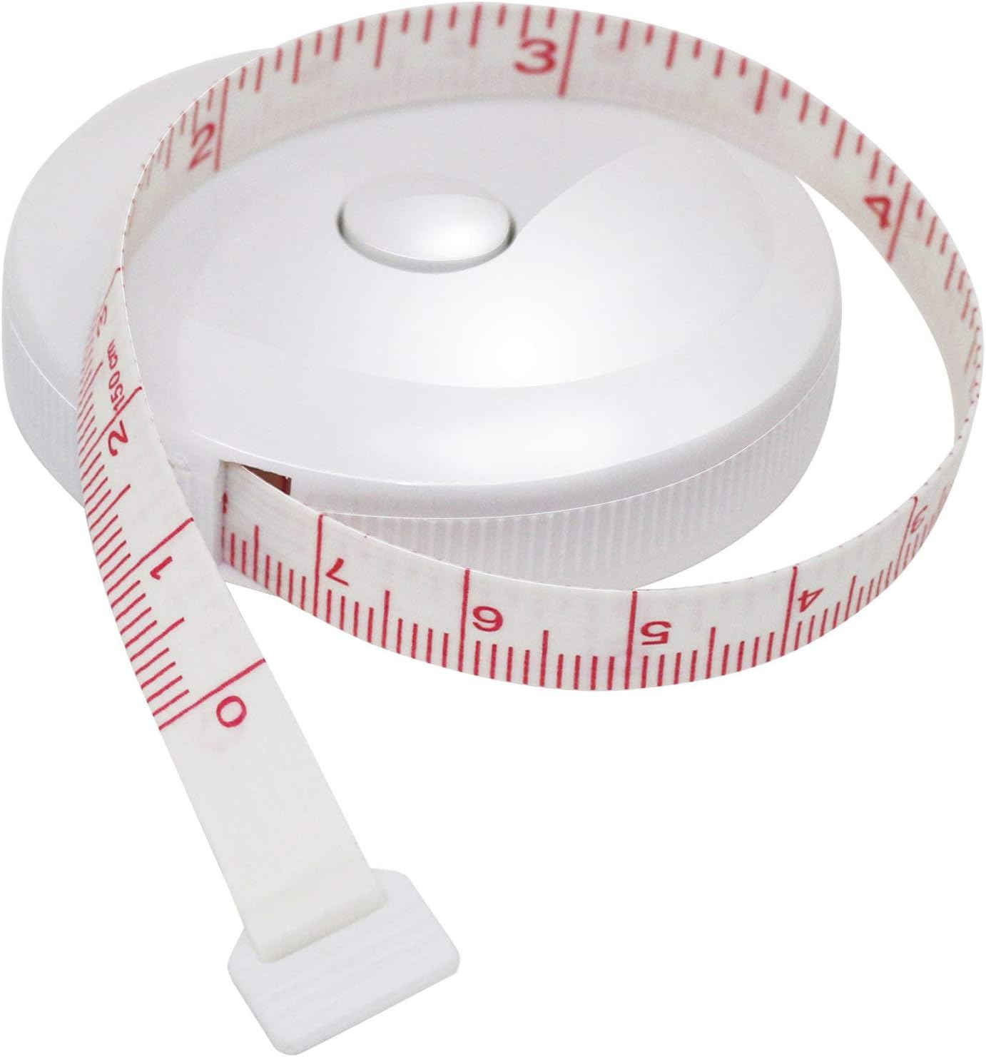 Dukal Fiberglass Tape Measure with White Plastic Case 1/4″ x 120″. Compact Retractable Flexible