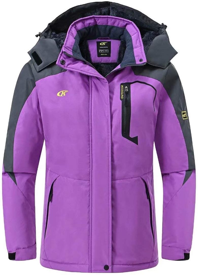 Pdbokew Women's Skiing Snowboarding Jackets Fleece Hood Mountain Snow Coat: Clothing