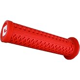 ODI Vans V2.1 MTB LockOn Grips Lock On Red w/Checker Clamp 130mm | ODI Vans V2.1 MTB LockOn Grips - Soft TPE, Waffle Pattern, Red